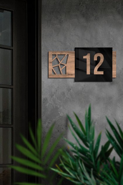 Plexiglass Decorative Door Number on Mdf (Can Be Made in the Number You Want)