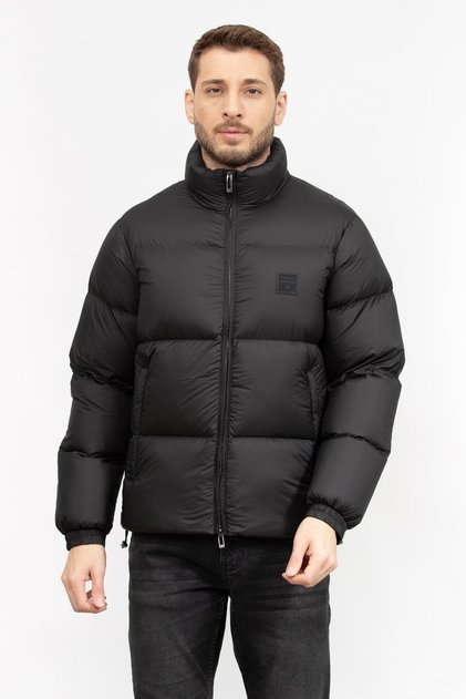Men's Brand Logo Detailed Puffer Stand Collar Black Jacket 6D1Bf6 1Nqtz-0999