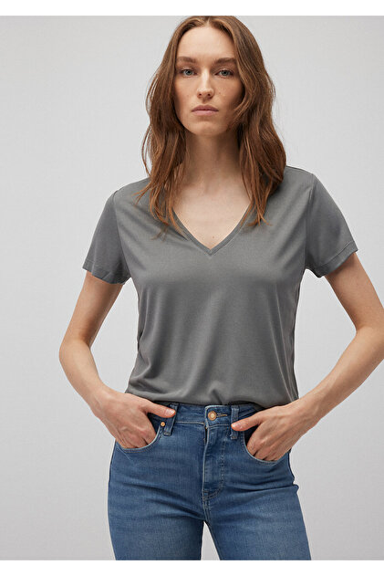 Mavi Gri Tencel Tm Modal Basic Tişört Regular Fit / Normal Kesim