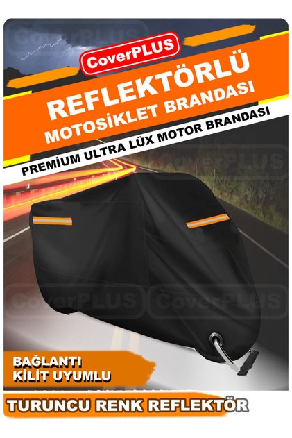 Sport Black Honda Nss250 (Forza 250) Motorcycle Tarpaulin Engine Cover with Turquoise Reflector
