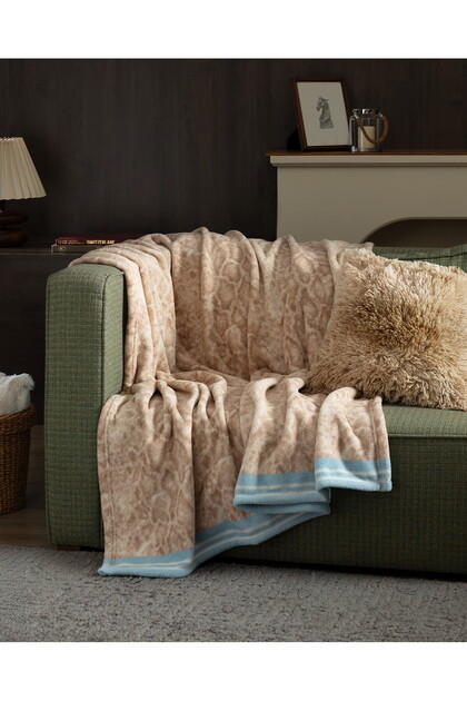 Serpent Welsoft Bedruckte Fernsehdecke - Beige/Blau