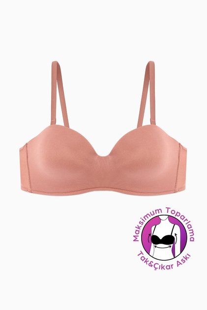Lotus Unpadded Full Cup Strapless - Dried Rose - Removable Straps - Micro Fabric Bra 2560