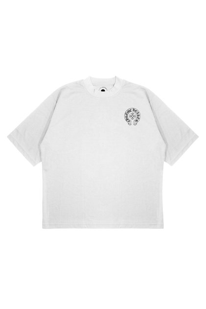 Unisex Oversize Chrome Hearts Printed Boxy Fit Thick Fabric T-Shirt