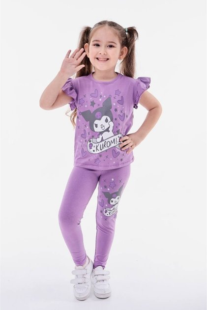 Girl's Kuromi Printed Leggings Bottom-Top Suit