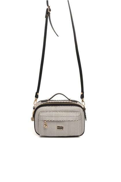 Black and White - Black Straw Women's Crossbody Bag Sp1186