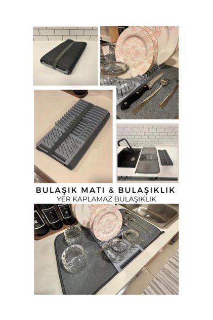 Mikrofiber Bulaşık Kurulama Matı Bezi Süper Su Emici Bulaşık Sepeti Katlanabilir Matlı Bulasiklik