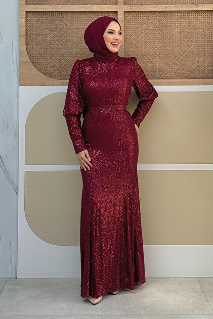 Bym Fashion Sequin Fish Evening Dress with Belt Accessory 3858