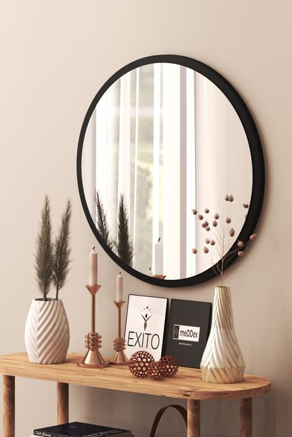 Bella Dekoratif Konsol , Duvar Aynası Siyah 59 Cm