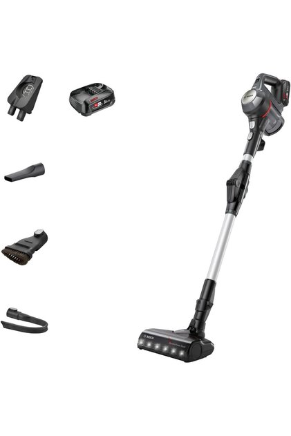 2-in-1 Cordless Vacuum Cleaner, Bendable Stick, LED Light, Black ,BCS711GB