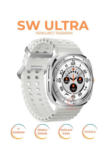 Smart Watch SW Ultra 47mm Titanyum Kasa Spor Kordonlu Akıllı Saat