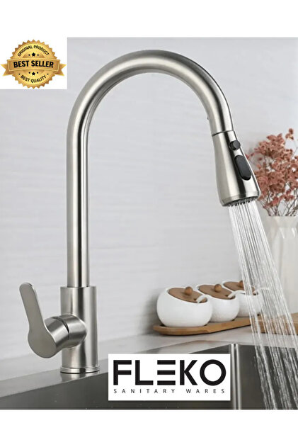 Fleko Inox Spiral Kitchen Faucet 5 Years Warranty Stainless Steel Material Kitchen Sink Faucet
