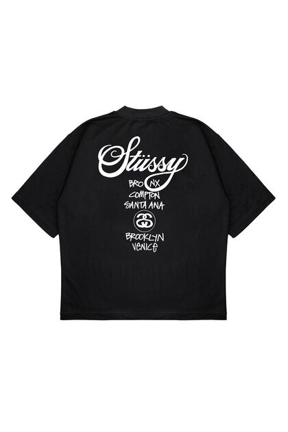 PURE EFFECT Unisex Oversize STUSSY TIGER Baskılı Boxy Fit Kalın