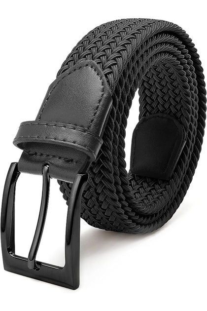 Elastic knit belt 3.5cm black rubber belt unisex
