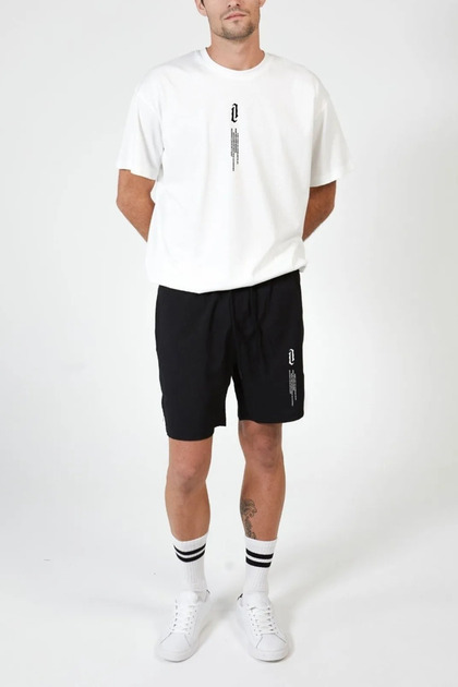 Vertical Printed Oversize Cotton Shorts T-Shirt Set