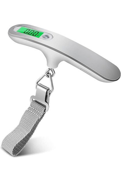 50kg/10g Stainless Steel T-Type Electronic Weighing Digital Luggage Scale Portable Express Travel Scale LCD Display Suitable for Travel Outdoor Shopping Fishing