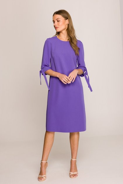 Rochie trapez cu maneci legate