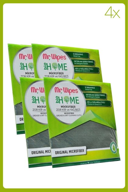 Mr Wipes Microfiber Difficult Dirt and Oil Cloth 40X40Cm 4 Pieces