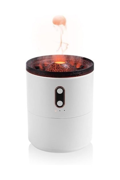 Humidifier, 2 Mist Modes: Flame and Volcano, Volcano Diffuser, Large Capacity 450ml