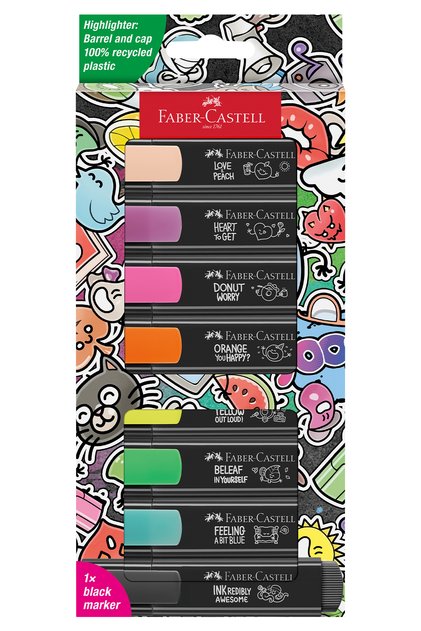 Graffiti Highlighter Set 8 Water Based Ink 3 Different Line Thickness Durable Ink
