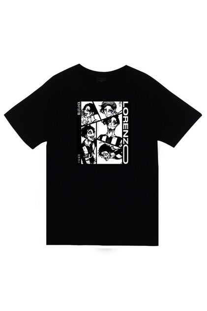 Blue Lock, Don Lorenzo Anime Printed Unisex 100% Cotton Black T-Shirt