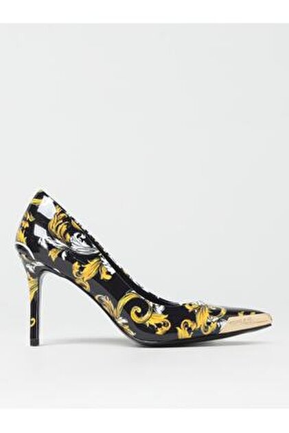 Versace Kadın Logo Baskılı Esnek Kayışlı Pürüzsüz Deri Yüksek