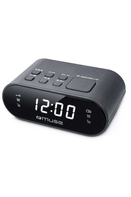 Radio cu ceas Muse M-10 CR, 2 alarme, radio PLL FM (Negru)