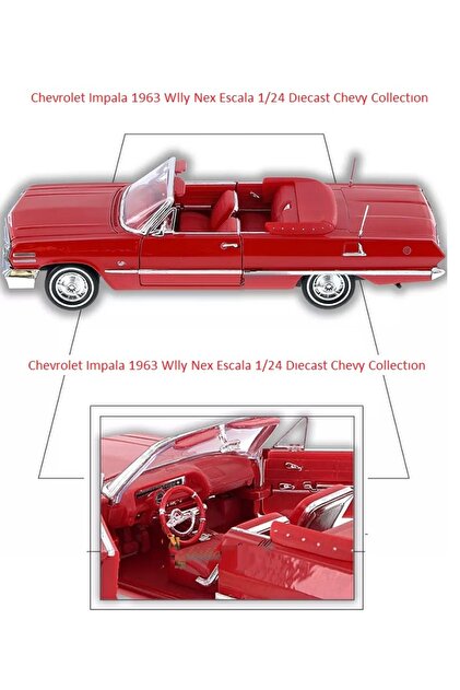 OYUNCAKSAHİLİ Chevrolet impala 1963 Klasik Model Araba 1:24