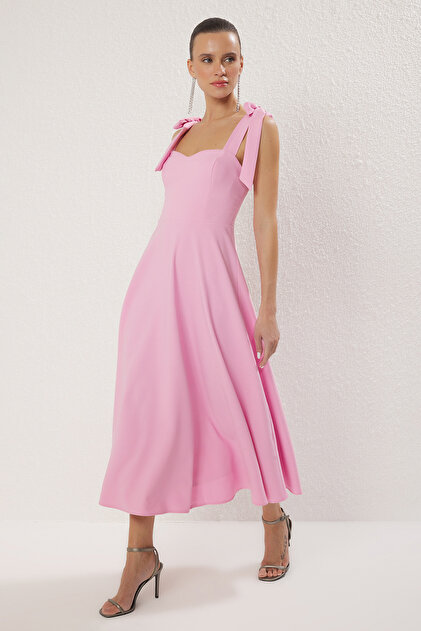 slim fit dress slacks Claudine Midi Dress - Pink main image 0