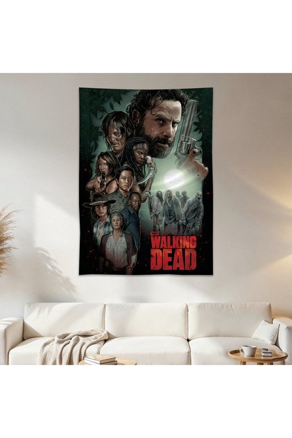 The Walking Dead Wall Cloth Wall Tapestry First Quality Satin Fabric Poster