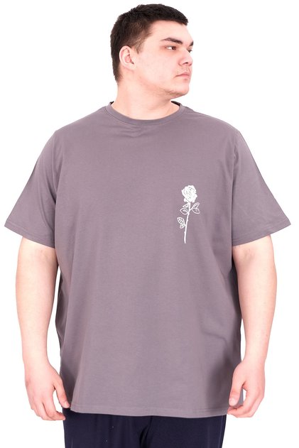 Mode XL Large Size Men's T-Shirt Crew Neck Gorgeous U25022 Smoked