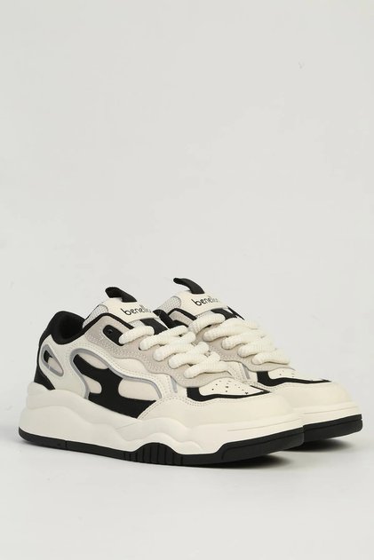 Benetton BN-11571 Women's Leather Athletic Shoes White Black