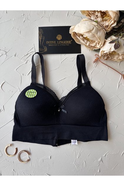Celine C Cup Bambu Hisli Ultra Rahat Polamid Kumaştan Dokulu Dantel Detaylı Balensiz Desteksiz Süty