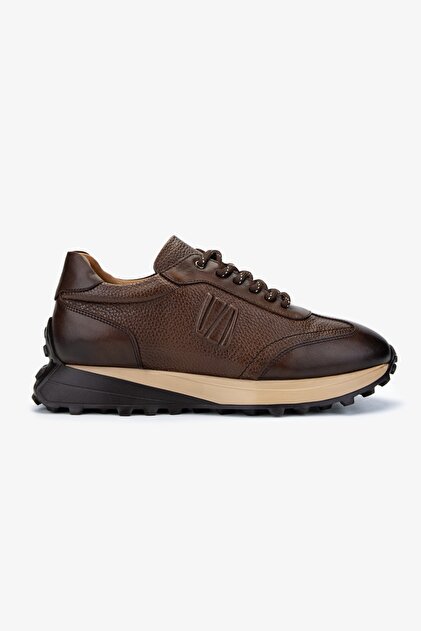Erkek Hakiki Deri Kahverengi Sneakers & Spor Ayakkabı