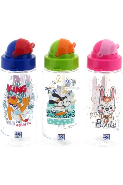 Fun Tritan Patterned Water Bottle with Straw