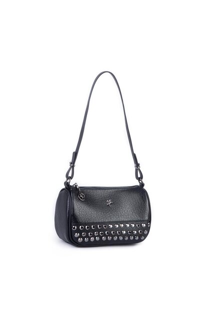 vera çanta Nas Bag Mini Kadın Taşlı Zımbalı Omuz Ve Çapraz Baget Çanta