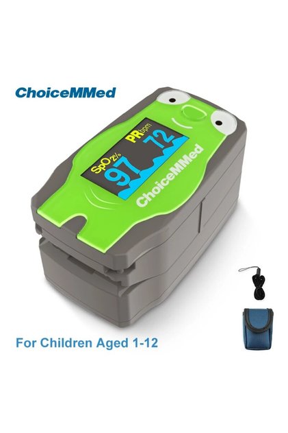 green ChoiceMMed Children Finger Pulse Oximeter Blood Oxygen Saturation Monitor Pulse Rate Meter Pul