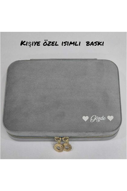 Kişiye Özel Isimli Baskı Büyük Boy ( 14×21) Takı Saklama Kutusu Seyehat Çantasi Ahşap Kasa