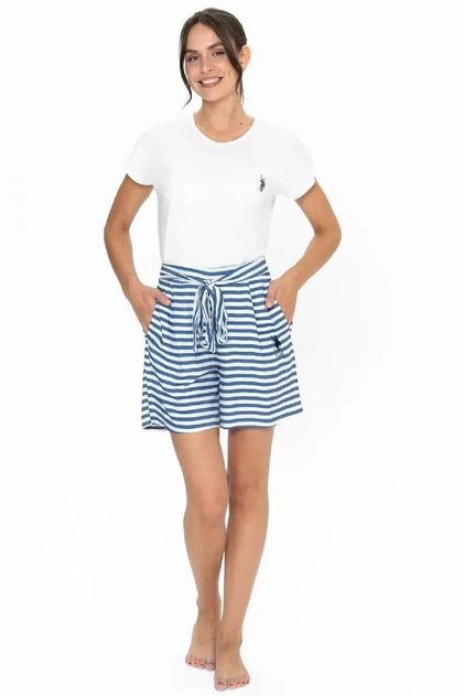 U.S. Polo Assn. 20034 Navy Blue Striped Shorts Set