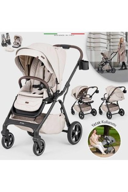 Hera Çift Yönlü Bebek Arabası Silver Bej