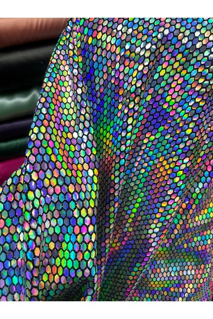 Hologram Sequin Lycra Fabric