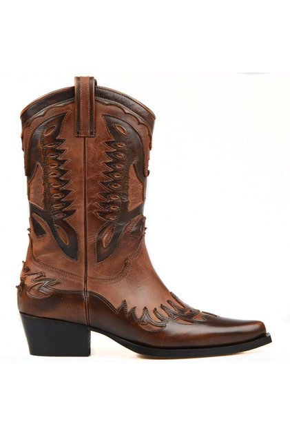 Brown Leather Women's Cowboy Boots (Buz)