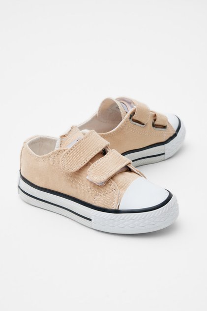 Kids Unisex Beige Comfortable Fit Velcro Sneakers