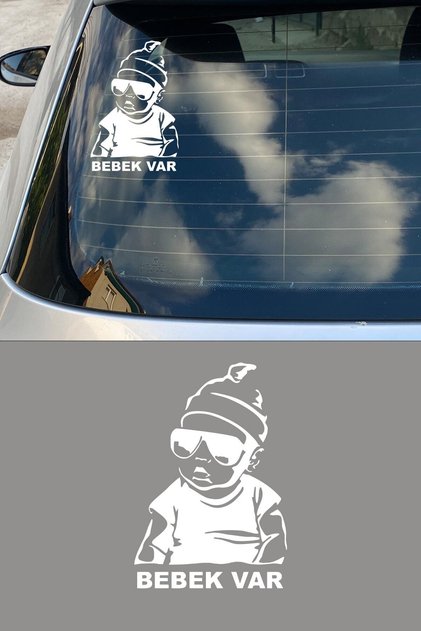 Arabada Bebek Var Araba Sticker - Oto Sticker - Araba Sticker - 20 cm