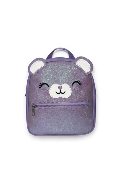 Girl's Backpack Lilac Color Glittery Cute Patterned Embroidered
