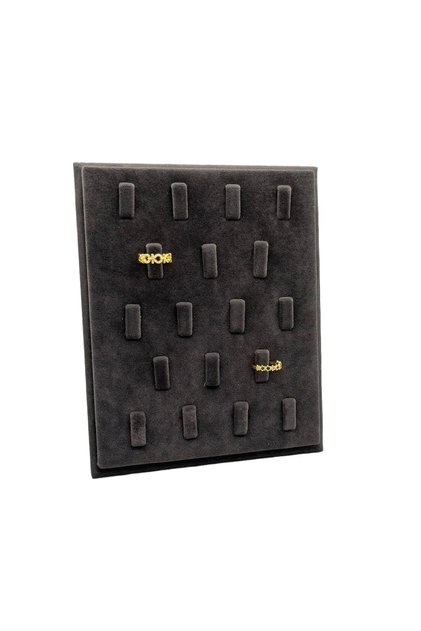 Suede Fabric Smoke Color 20/16 cm Standing Ring Display Stand