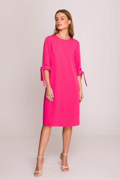 Rochie trapez cu maneci legate