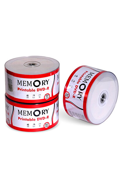 MEMORY Printable Dvd-r 16x 4.7 Gb 50 Li Paket Boş Printble Dvd