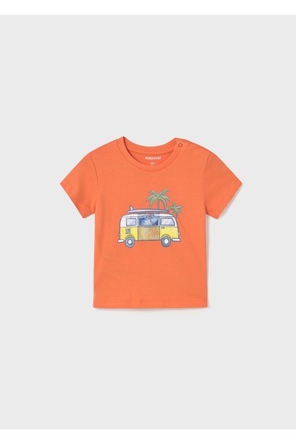 01-04 Years Baby Boy Mayoral Orange Hologram T-Shirt - Orange