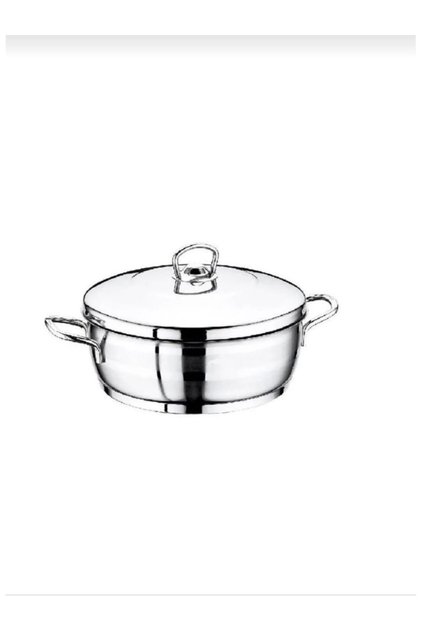 Cengiz Dowry Safinox Flavia Steel Flat Pot 28X09 cm 5.5 Liters