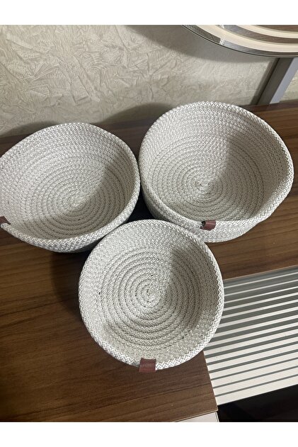 Std wicker basket handmade 3-piece bathroom organizer multi-purpose classic